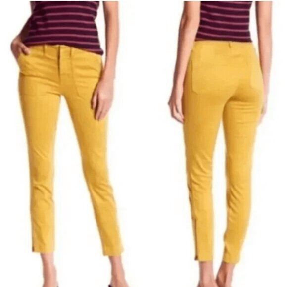 J. Crew Skinny Cargo Pants Women's Size 28 Gold Yellow Jeans - Picture 1 of 10